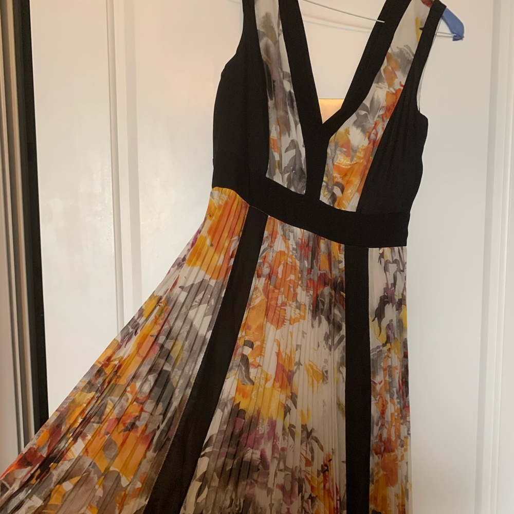 BEBE floor length pleated dress
